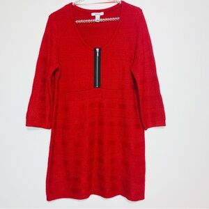 Style & Co. knit sweater dress with a black zipper detail Large